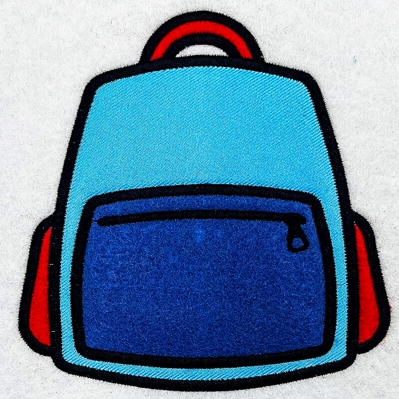 Backpack applique embroidery design