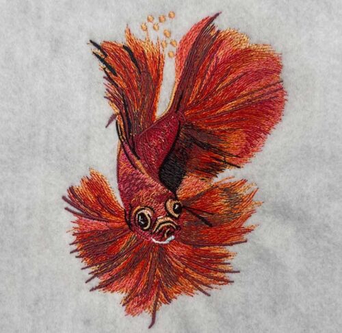 Premium Embroidery Design: Beautiful Betta Fish 1 – 3 sizes