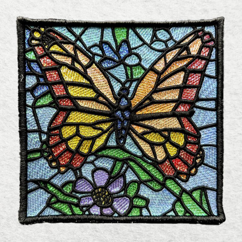 Mylar Stained Glass Butterfly 3 embroidery design
