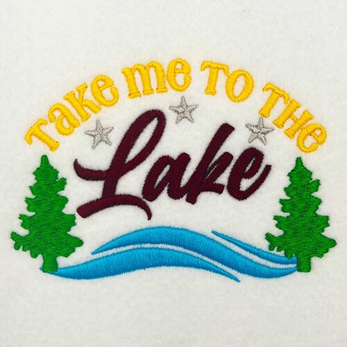 take me to the lake embroidery design