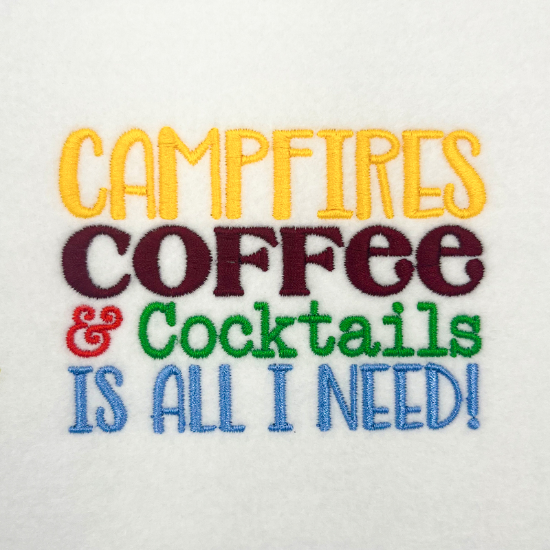 Campfires Coffee embroidery design
