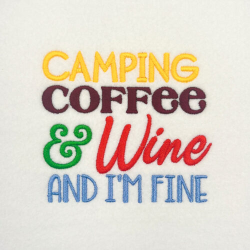 Camping Coffee embroidery design