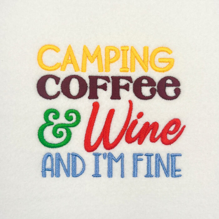 Camping Coffee embroidery design