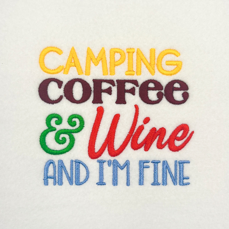 Camping Coffee embroidery design