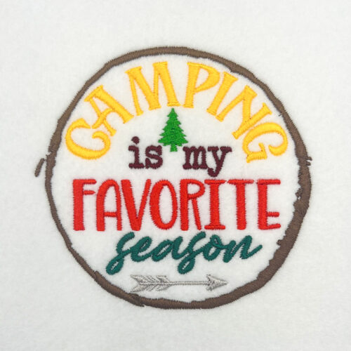 Camping favorite season embroidery design