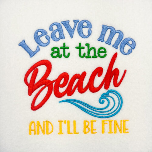 leave me on the beach embroidery design
