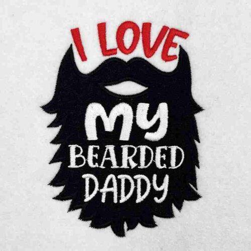 Embroidery Design: Love My Bearded Daddy – 3.47w x 4.52h