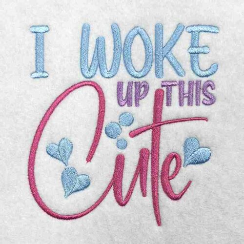 woke up this cute embroidery design