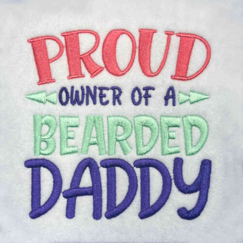 Bearded daddy embroidery design