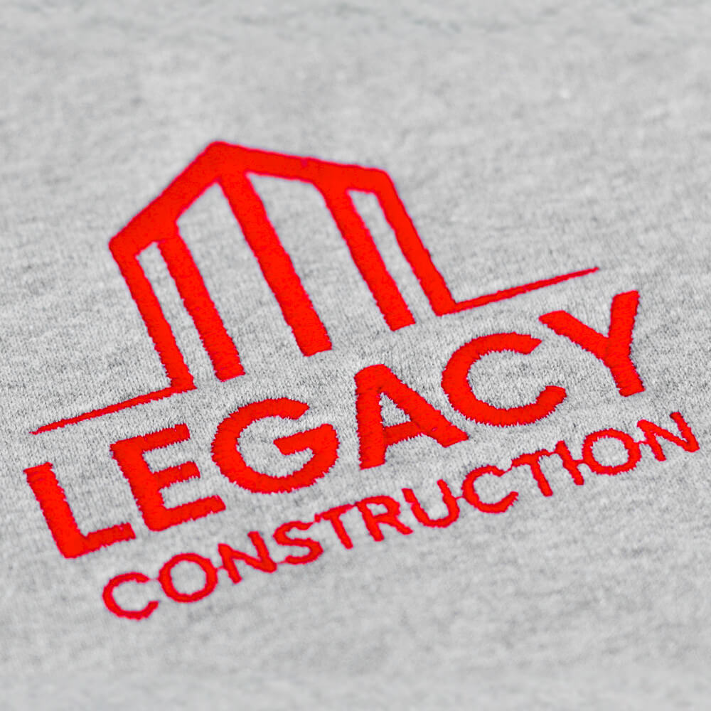 Construction embroidery logo digitized