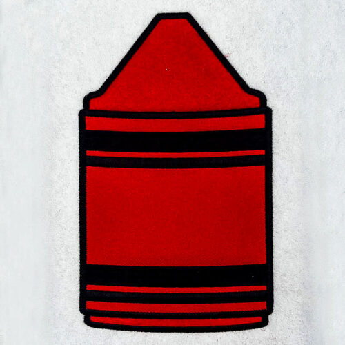crayon applique embroidery design