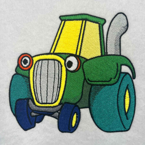 Cute tractor 3 embroidery design