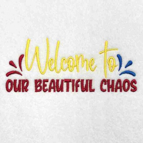 Welcome embroidery design