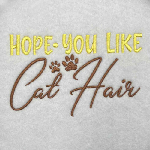 cat hair embroidery design