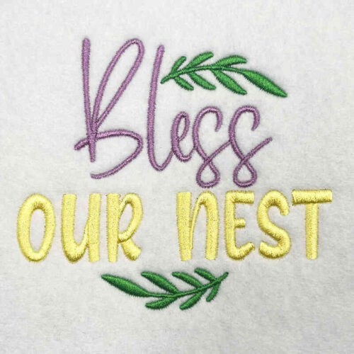 bless our nest embroidery design
