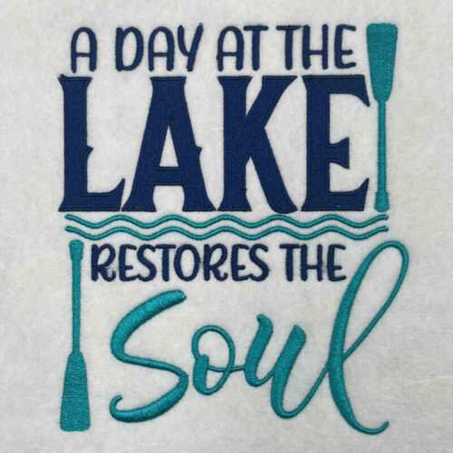 A Day at the lake embroidery design