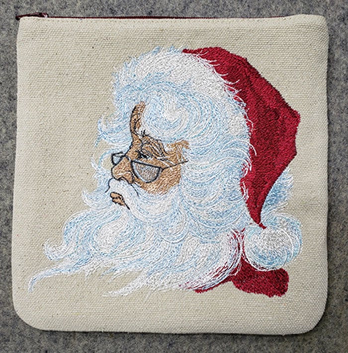 DianeO-ClassicSanta | Embroidery Legacy classic santa zipper bag