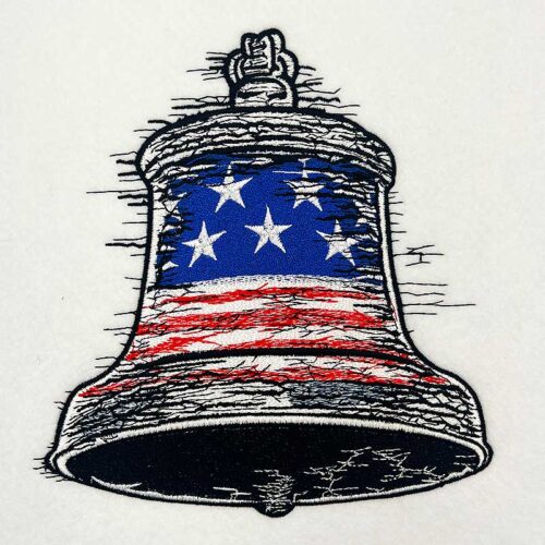 Liberty bell embroidery design