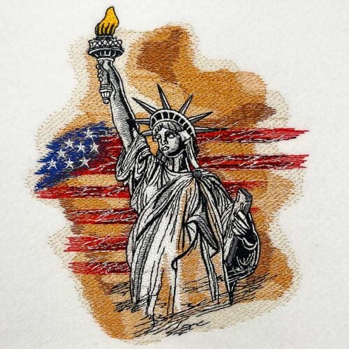 statue of liberty embroidery design