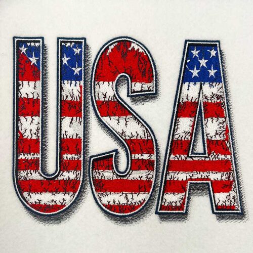 USA text embroidery design