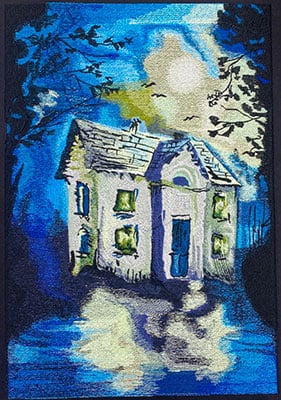Premium Embroidery Design: Embroidery Art Halloween House 3 sizes