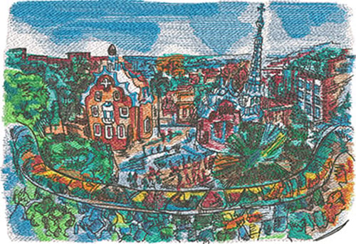 Premium Embroidery Design: Embroidery Art World in Stitches Barcelona 3 sizes