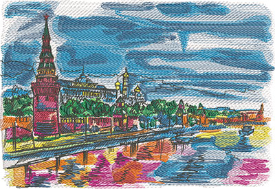 Premium Embroidery Design: Embroidery Art World in Stitches Moscow 3 sizes