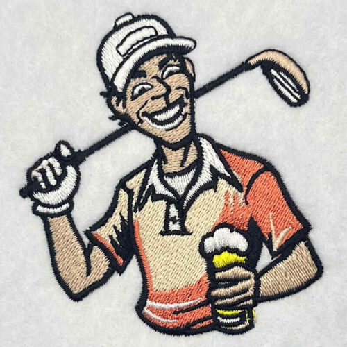 golfer embroidery design