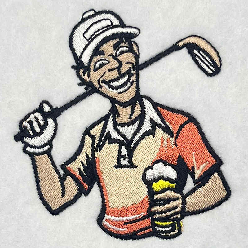 golfer embroidery design