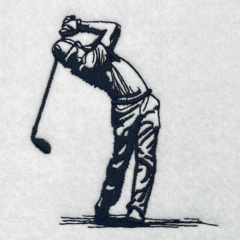 golfer silhouette embroidery design