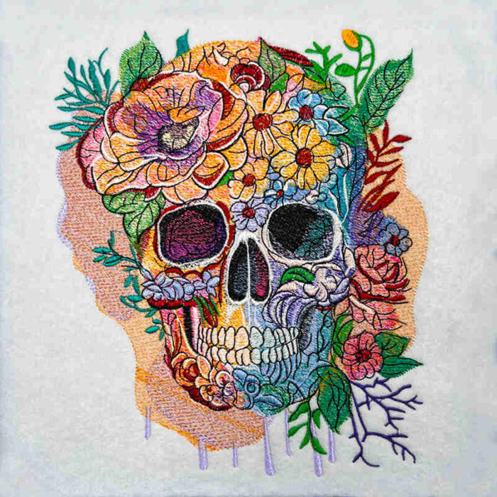 Premium Embroidery Design: EL Sugar Skull 1 – 5 sizes