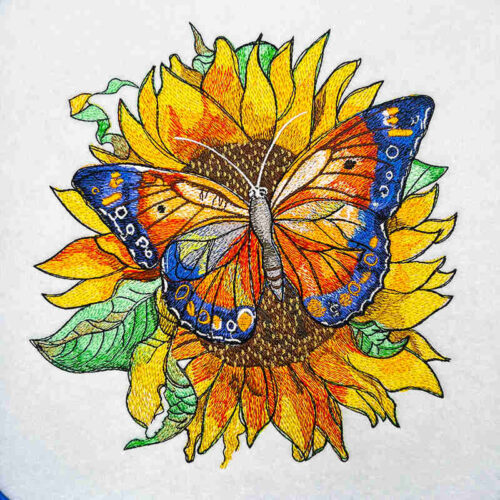 Sunflower butterfly 1 embroidery design
