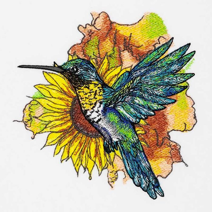 EL-Sunflower-Hummingbird-1_1 | Embroidery Legacy Sunflower Hummingbird embroidery design 1