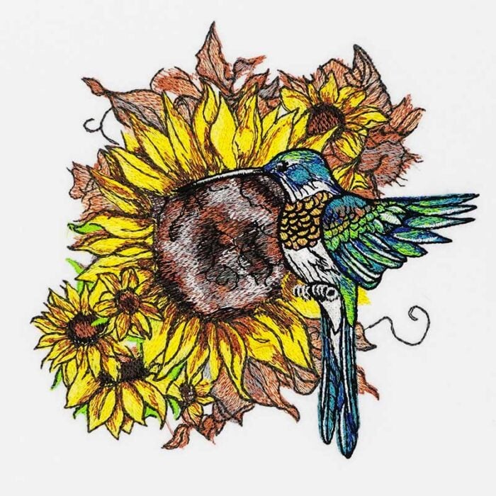 EL-Sunflower-Hummingbird-1_2 | Embroidery Legacy Sunflower Hummingbird embroidery design 2