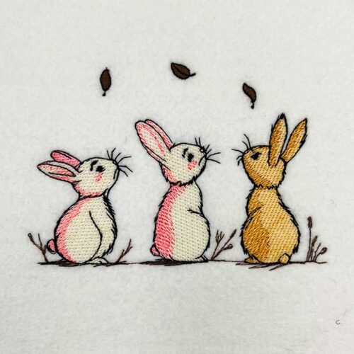 sweet bunnies embroidery design