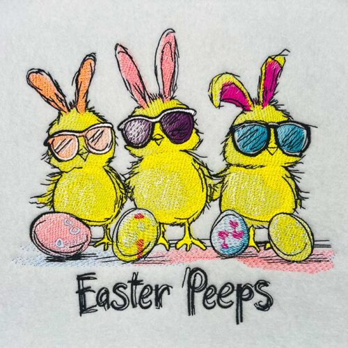 Easter peeps embroidery design