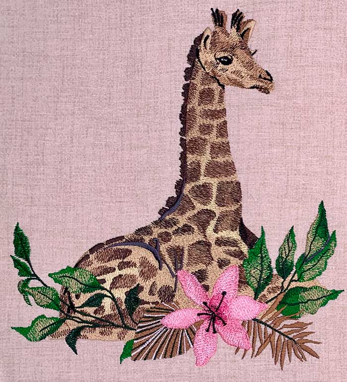 EL_AA_Collection-10_L | Embroidery Legacy African Animals Giraffe embroidery design