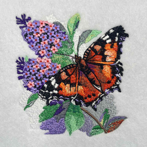 Tortoise shell butterfly embroidery design