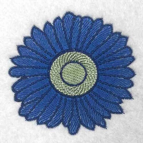 Fashion blue Flower embroidery design