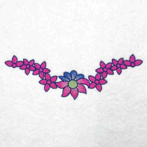 Fashion Flower neckline embroidery design
