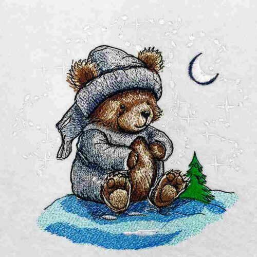 Embroidery Design: EL Sleeping Bear 4A – 6.55w x 6.56h