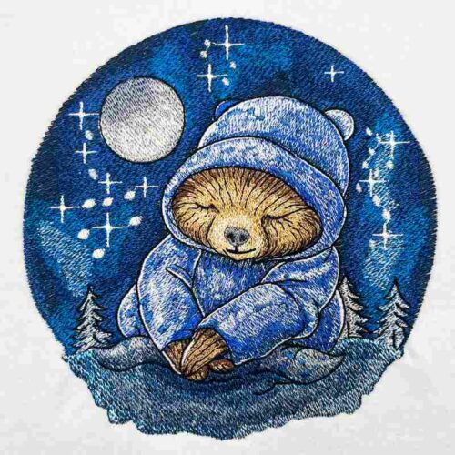 Embroidery Design: EL Sleeping Bear 6 – 6.92w x 7.02h