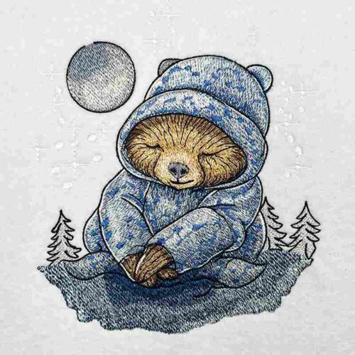 Embroidery Design: EL Sleeping Bear 6A – 5.96w x 6.88h