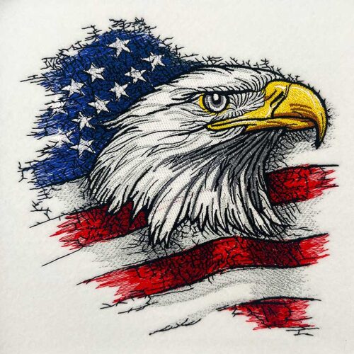 eagle flag embroidery design