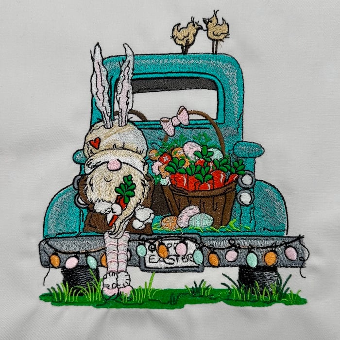 EasterGnomeVintageTruck | Embroidery Legacy Easter Gnome Vintage Truck embroidery design