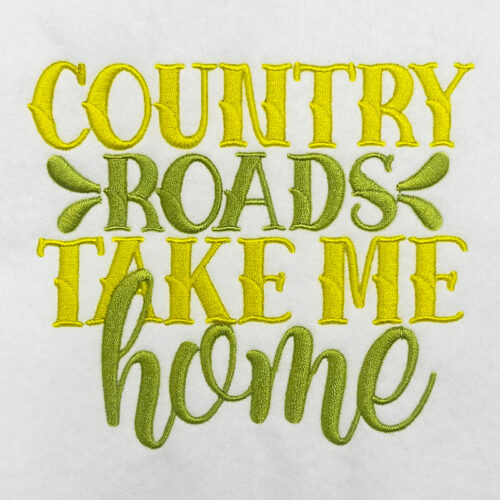 Country Roads embroidery design