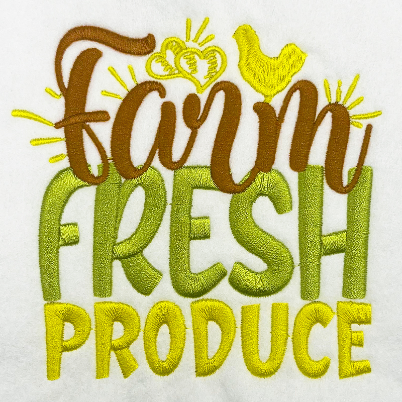 Farm Fresh Produce embroidery design