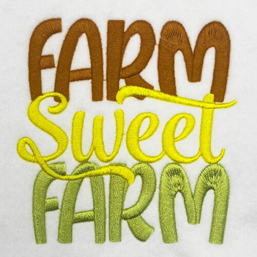 Farm sweet farm embroidery design
