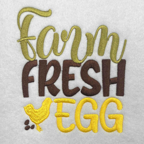 farm fresh egg embroidery design