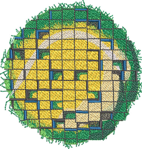 Embroidery Design: Sliding Tennis Ball 3 sizes